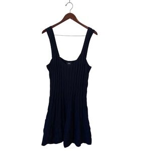 Anthropologie Maeve Navy Blue Textured Knit Sleeveless Jumper Dress Size Large